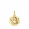 18K MEDALLA OCTOGONAL ANGELITO BURLON BRILLO Y MATE. 14 X 14 MM