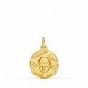 18K MEDALLA ORO AMARILLO ANGEL NIÑO EN LA NUBE MATIZADO. 14 MM
