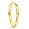18K PULSERA ORO AMARILLO ESLABON OVAL Y CRUZ