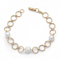 18K PULSERA COMUNION PERLA...