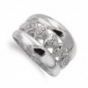 18k SORTIJA ORO BLANCO CORAZONES Y CIRCONITAS 13 MM.