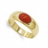18K SORTIJA CORALINA OVAL 8 X 6 MM ANCHO 7MM