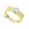 18K SORTIJA ORO AMARILLO PIEDRA RECTANGULAR Y CIRCONITAS
