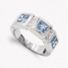 18K SORTIJA ORO BLANCO PIEDRA Y CIRCONITAS