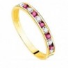 18K SORTIJA ORO AMARILLO CIRCONITAS ROJAS Y BLANCAS. ANCHO CUERPO: 2,5 MM