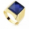 18K SELLO ORO AMARILLO CABALLERO HUECO PIEDRA ZAFIRO SPINEL 14 X 12 MM.