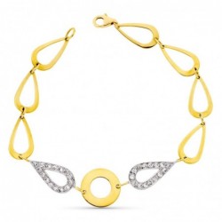 18K PULSERA ORO BICOLOR CON...