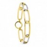 18K PULSERA ESLABONES CALADOS BICOLOR CIRCONITAS. ANCHO: 9 MM. LARGO: 20 CM.