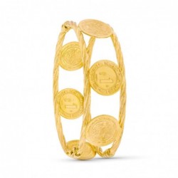 18K PULSERA RIGIDA MONEDAS...