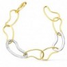 18K PULSERA ORO BICOLOR ESLABONES BRILLO Y TALALDOS. ANCHO: 14 MM. LARGO: 20 CM