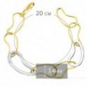 18K PULSERA ORO BICOLOR ESLABONES BRILLO Y TALALDOS. ANCHO: 14 MM. LARGO: 20 CM
