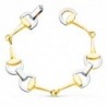 18K PULSERA ORO BICOLOR ESTRIBOS. ANCHO: 14 MM. LARGO: 20 CM.