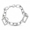 18K PULSERA ORO BLANCO CON CIRCONITAS. 19 CM.