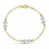 18K PULSERA ORO BICOLOR PERLAS. 18 CM.