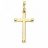 18K CRUZ LISA 28 X 15 MM. PALO RECTANGULAR