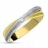 18K SORTIJA ORO BICOLOR BRILLANTE BICOLOR 0,03 QTES.