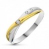 18K SORTIJA ORO BICOLOR DIAMANTES TALLA BRILLANTE 0,025 KTES.