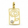 18K COLGANTE ORO AMARILLO FLOR CALADA. 20 X 12 MM.