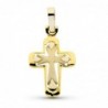 18K CRUZ ORO BICOLOR 30 X 19 MM