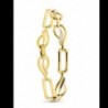 18K PULSERA ORO BICOLOR ESLABONES OVALES Y RECTANGULARES