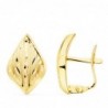 18K PENDIENTES ORO AMARILLO LAPIDADOS HOJA TALLADA. 15 X 10 MM.