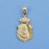 18K ESCUDO VIRGEN DEL ROCIO DE HUELVA 27X14MM