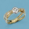 18K SORTIJA BICOLOR PIEDRAS COLORES
