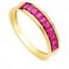 18K SORTIJA ORO AMARILLO CIRCONITAS ROJAS TALLA BAGUETTE. ANCHO 4,5 MM