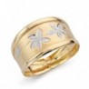 18K SORTIJA ORO BICOLOR FLORES.