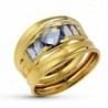 18K SORTIJA ORO AMARILLO 2 HILOS PIEDRAS.