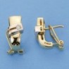 18K PENDIENTES ORO AMARILLO DIAMANTES TALLA BRILLANTE 0.08 KTES. 14 X 7 MM.