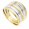 18K SORTIJA BANDAS ORO BICOLOR ANCHO 13MM.