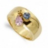 18K SORTIJA ORO AMARILLO DOS PIEDRAS ROSA Y AGUA MARINA
