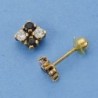 18K PENDIENTES ORO AMARILLO CIRCONITAS. 5 X 5 MM.