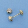 18K PENDIENTES SOL CIRCONITA. 4 X 4 MM.