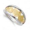 18K SORTIJA ORO BICOLOR CORAZONES MATE Y BRILLO. 9 MM. CUERPO 2 MM.