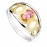 18K SORTIJA BICOLOR PIEDRA OVAL. 2,5 MM.