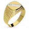 18K SELLO CABALLERO ORO BICOLOR CON CIRCONITA HUECO.