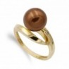 18k SORTIJA ORO AMARILLO PERLA MARRON 10MM CIRCONITA