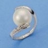 18K SORTIJA ORO BLANCO PERLA 10 MM
