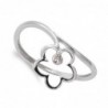 18K SORTIJA ORO BLANCO FLOR 10 X 10 MM Y CIRCONITAS. CUERPO 1 MM.