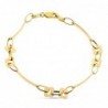 18K PULSERA ORO AMARILLO ESLABONES Y FLORES. 19,5 CM.