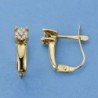 18K PENDIENTES ORO AMARILLO DIAMANTES TALLA BRILLANTE 0.10 KTES. 13 X 4 MM.