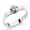 18K SOLITARIO ORO BLANCO BRILLANTE 0,10 QTES.