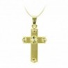 18K CRUZ ORO AMARILLO TALLADA 28 X 18 MM