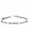 18K PULSERA ORO BLANCO CIRCONITAS 18CM. 9,65 GRS.