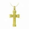 18K CRUZ ORO AMARILLO TALLADA 45 X 27 MM