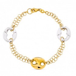 18K PULSERA BICOLOR NUDO...