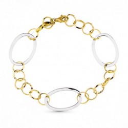 18K PULSERA BICOLOR 18,5 CM