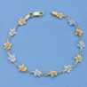 18K PULSERA BICOLOR FLORES. 18,5 CM. 5,85 GR
